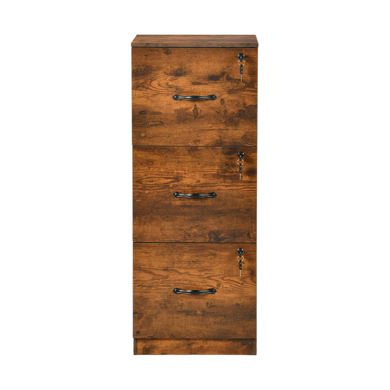3 -Drawer File Cabinet, Brown