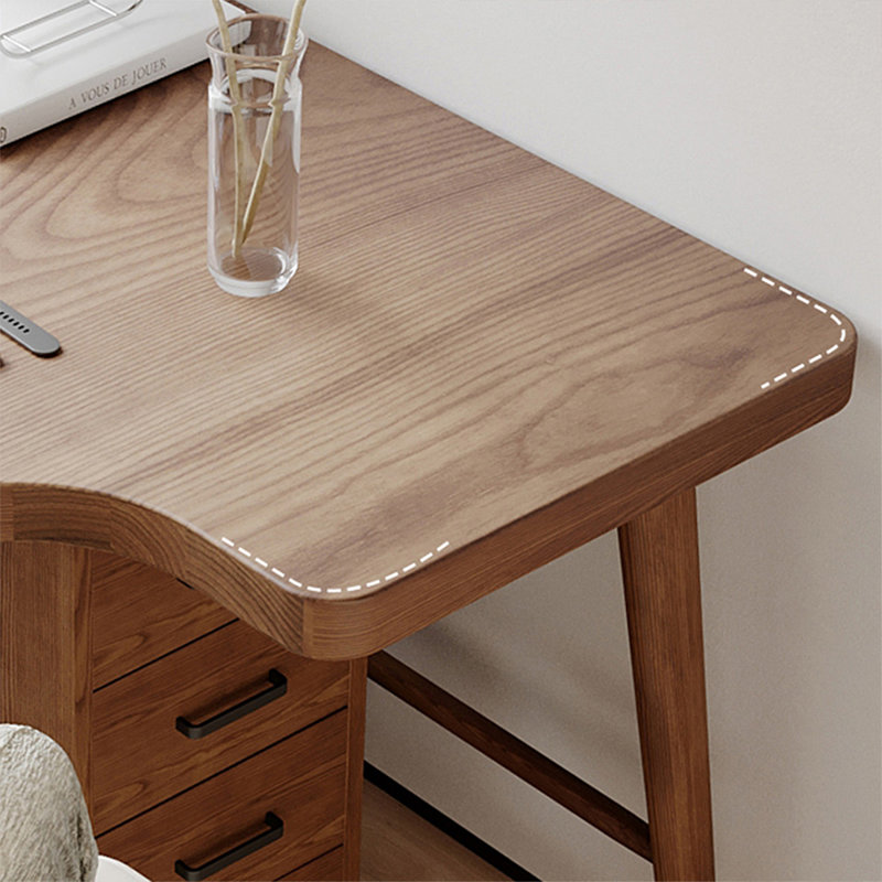 Solid wood Corner desk L-shaped study Desk, Right Hand Return, 29.53" H x 70.87" W x 31.5" D