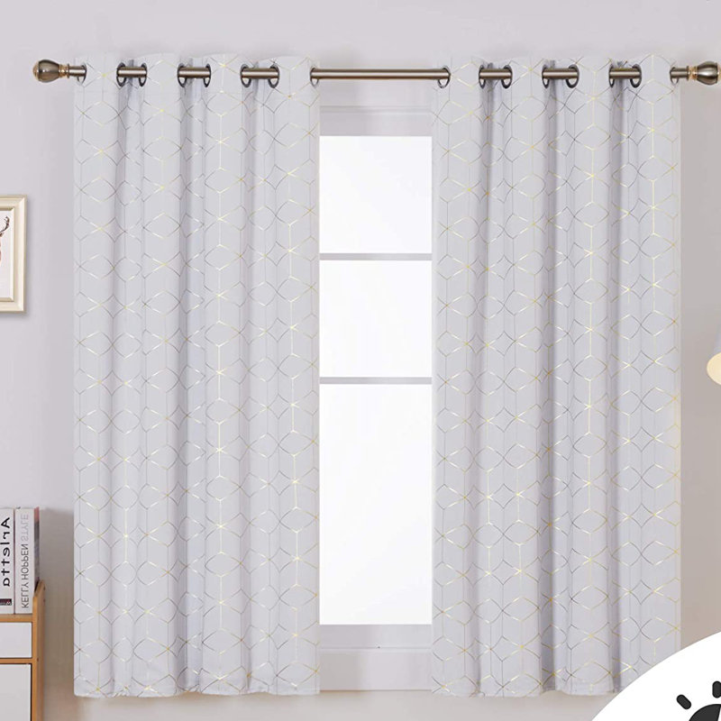 Malone Room Darkening Thermal Curtain, Width 117 x Drop 138cm, Greyish White
