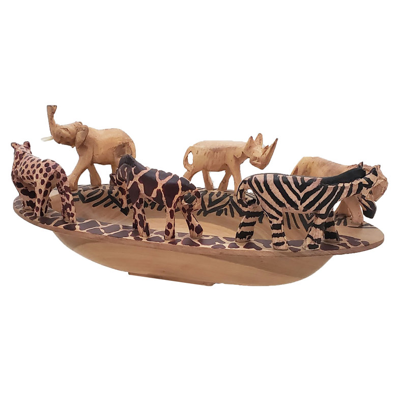 Bol safari ovale en bois brun Viar