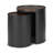 Sola Nesting Accent Tables with Matte Black Metal Bases and Medium Brown Tabletops