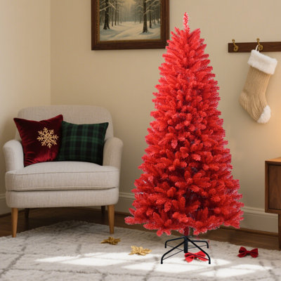Arbre de Noël artificiel 7 pi, pin de Noël avec support en métal, grand arbre de Noël intérieur pour les fêtes