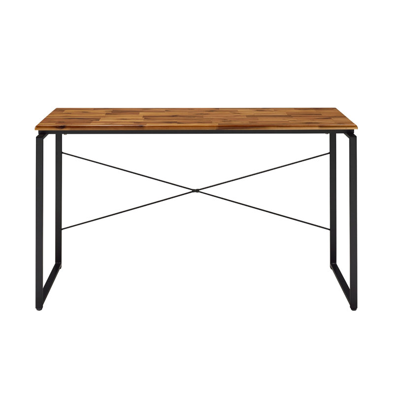 Bureau d'écriture rectangulaire en bois massif, Chêne / noir