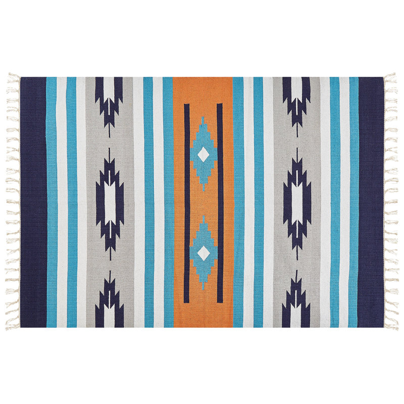 Wiley Southwestern Cotton Hand Woven Area Rug, Rectangle 200 x 300cm