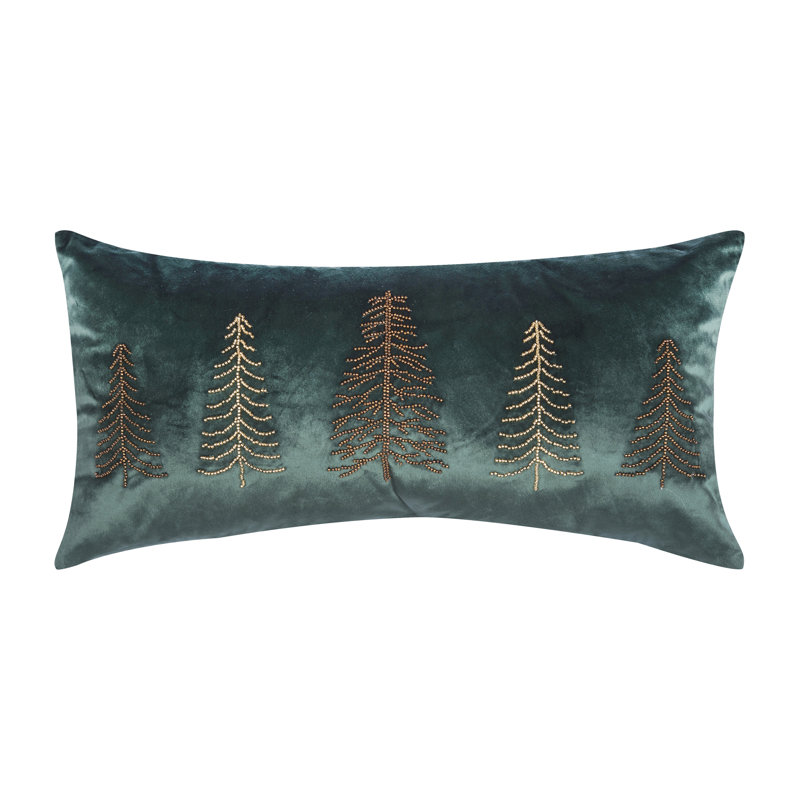 24" x 12" Beaded Tree Throw Pillow