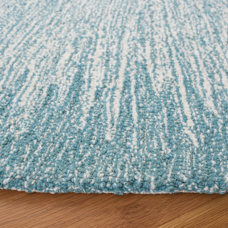 Balakrishna Micro-Loop Hand Tufted Wool And Cotton With Latex Abstract Rug, Round 5'