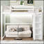 Lit mezzanine en bois avec garde-robe intégré, tablettes de rangement et éclairage à DEL intégré pour une efficacité accrue