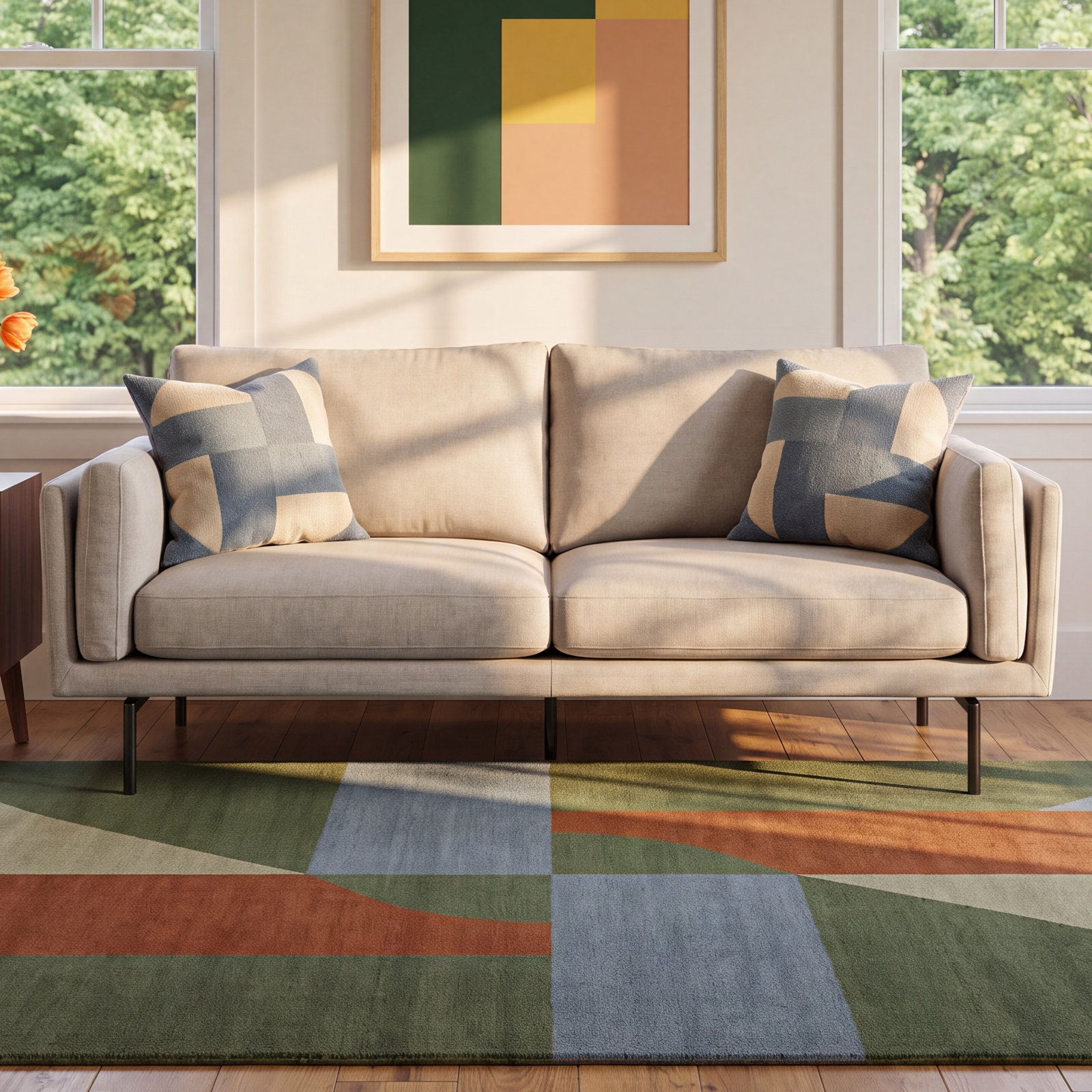 Elenora 64'' Upholstered Loveseat, Beige Performance