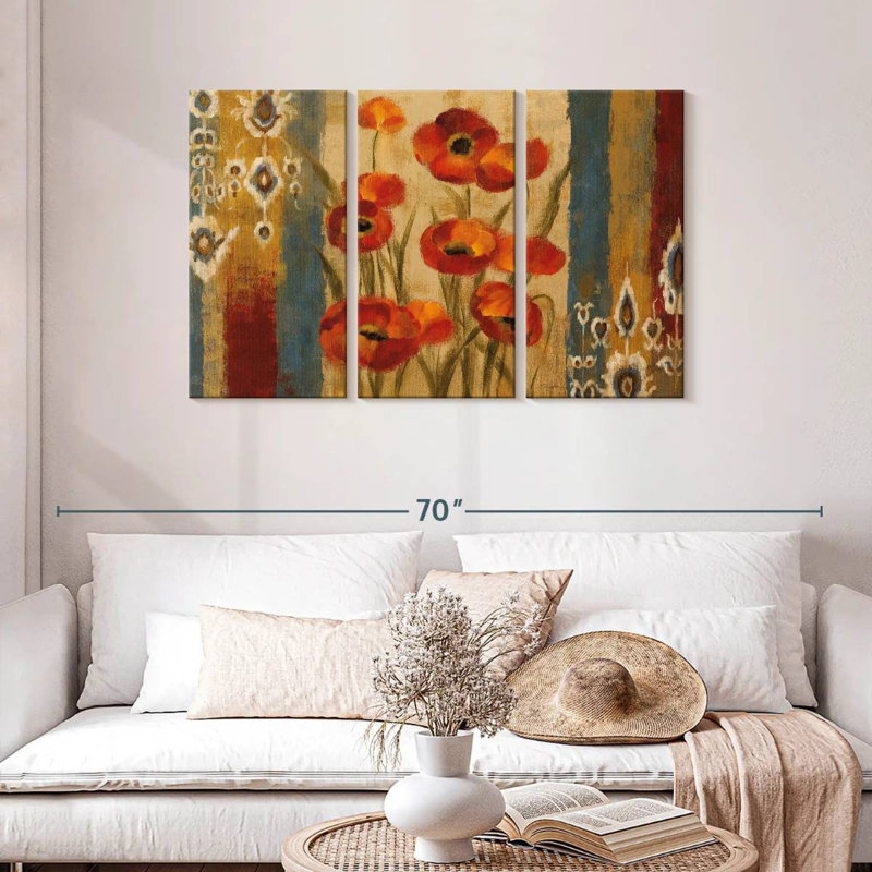 Harnek Ikat Floral Tapestry, 28" H x 45" W