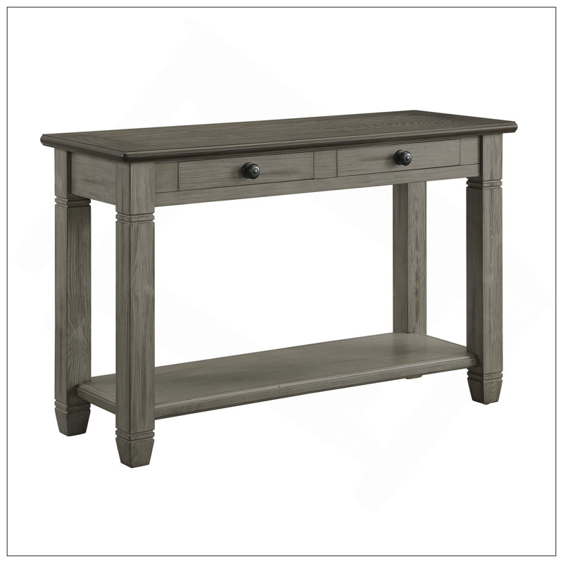 Table basse et canapé gris 1 pièce avec 2 tiroirs et meubles de salon en bois, Gris antique