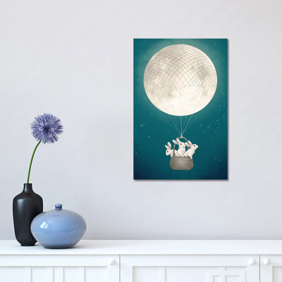Moon Bunnies by Laura Graves - Wrapped Canvas Print