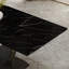 71" Black Faux Marble Rectangular Dining Table with U-Shaped Pedestal Base-518559035