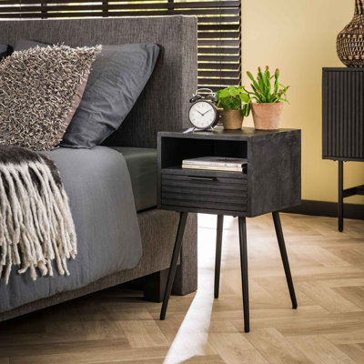 Laffoon 35cm W Steel Bedside Table