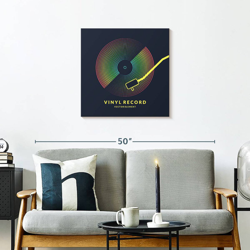 Abarca Rainbow Vinyl Record, 24" H x 24" W