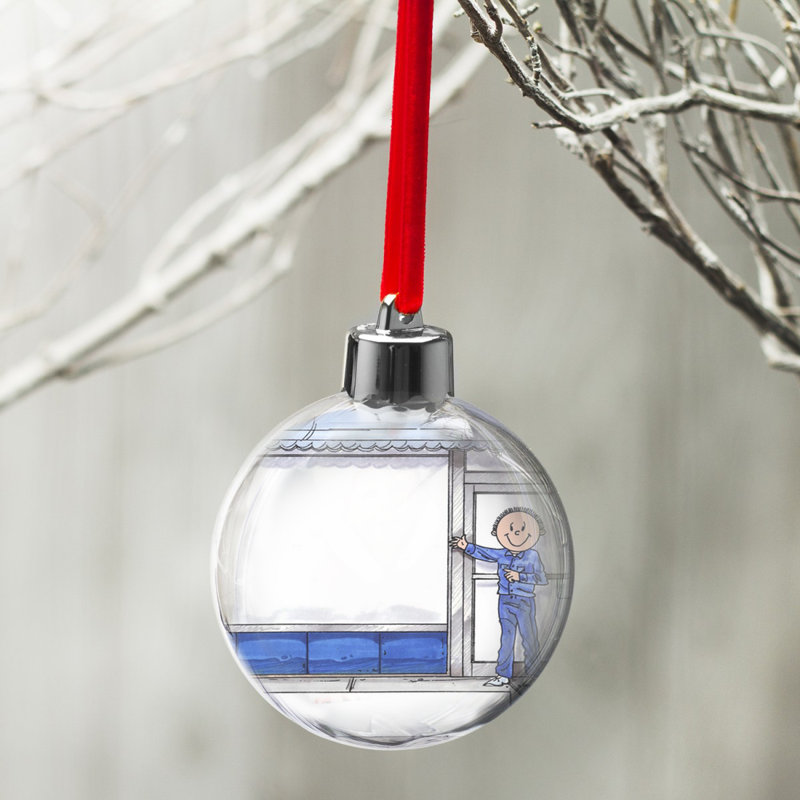 Façade de magasin personnalisée - ornement d'ampoule de Noël mâle, Oui