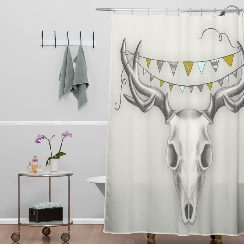 Rideau de douche simple Abri Skull