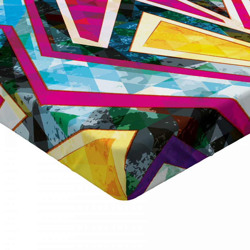 Microfiber Geometric Fitted Sheet, Full Fitted Sheet
