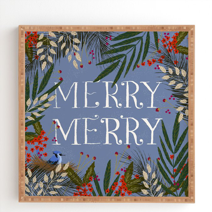 « christmas merry resdominure », impression, H 20 po x l 20 po, Cadre satiné