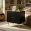 Table de chevet en noir-1894853314