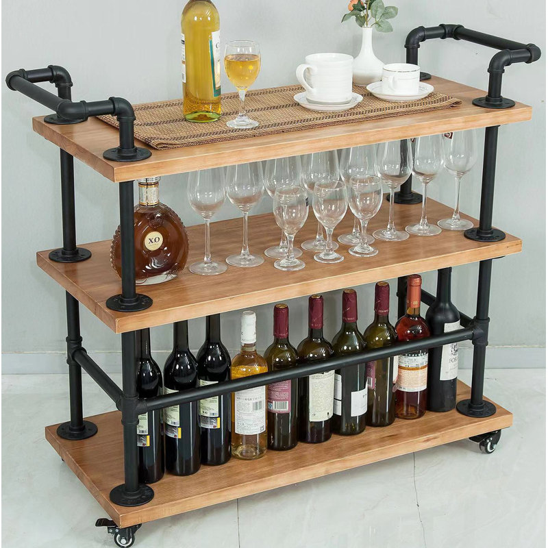 Solid Wood Bar Cart