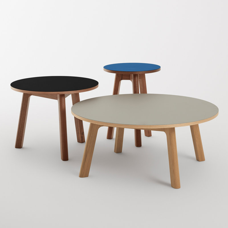 Apt Coffee Table, Navy Green Top/White Oak Base