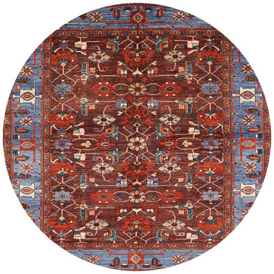 Tapis oriental rouge et bleu
