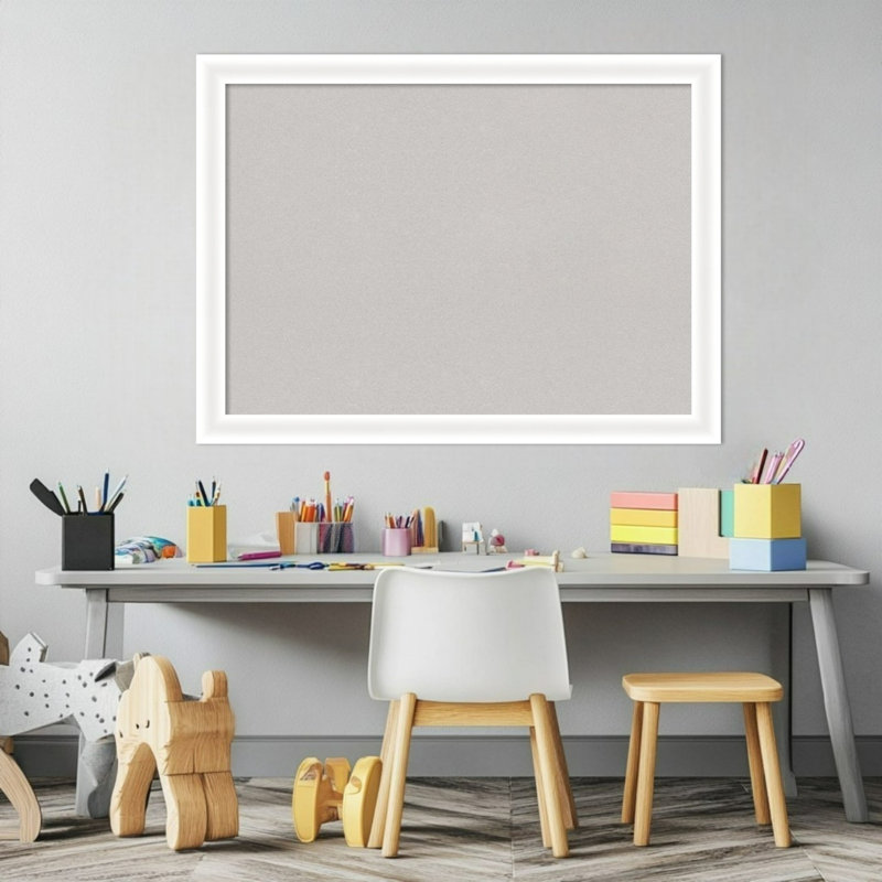 Tableau blanc à panneau étroit en bois Oliver, H 23 po x l 31 po, Gris