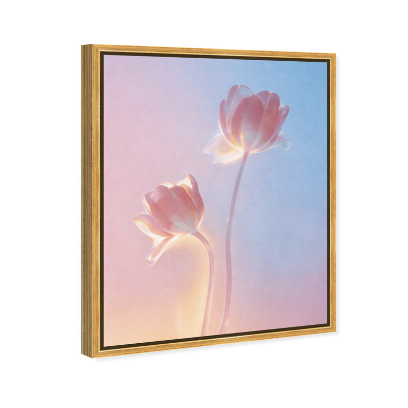 Iridescent Tulips Print by Oliver Gal, 17"H x 21"W, Gold Floater Frame