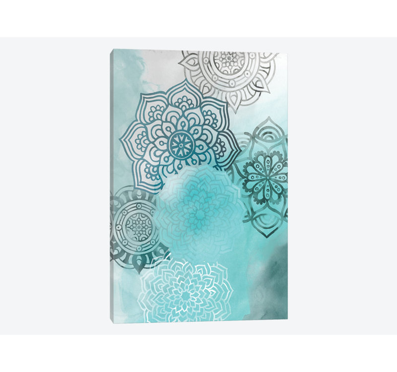 « ink tache mandala i », impression sur toile, H 40 po x l 26 po x P 1,5 po, Pas de tapis, Toile tendue