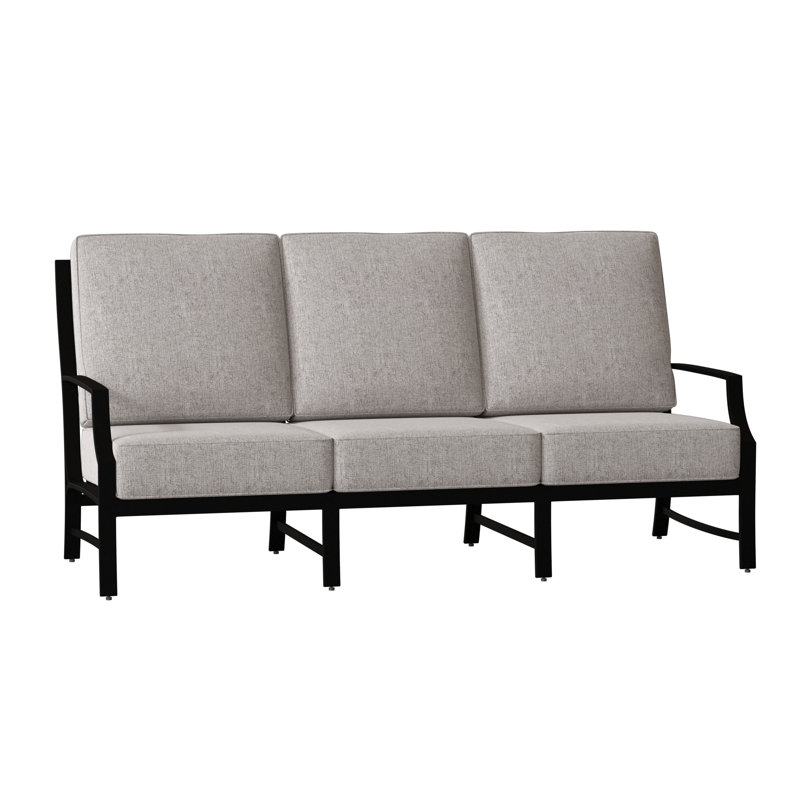 Seal Cove Outdoor 3 - Seat Patio Sofa, Textured Black, Chartres Malt Sunbrella®