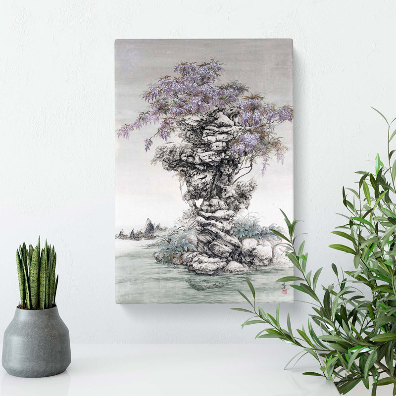Wisteria Tree - Wrapped Canvas Painting, 50 cm H x 35 cm W