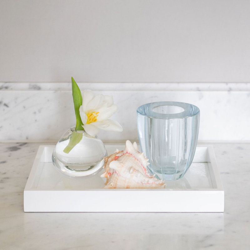 Lacquer Decorative Tray, White