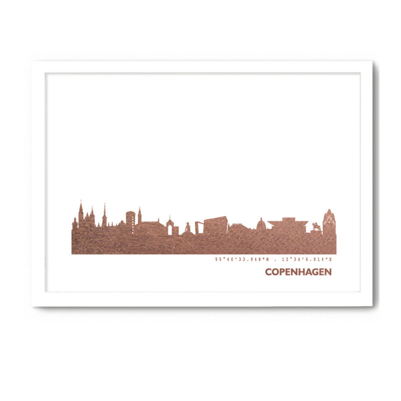 Copenhagen Copenhagen Skyline - Single Picture Frame Print, 33cm H x 43cm W x 4cm D