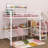Aribella Full Size Metal Loft Bed With Desk, Storage Staircase And Small Wardrobe-106969733