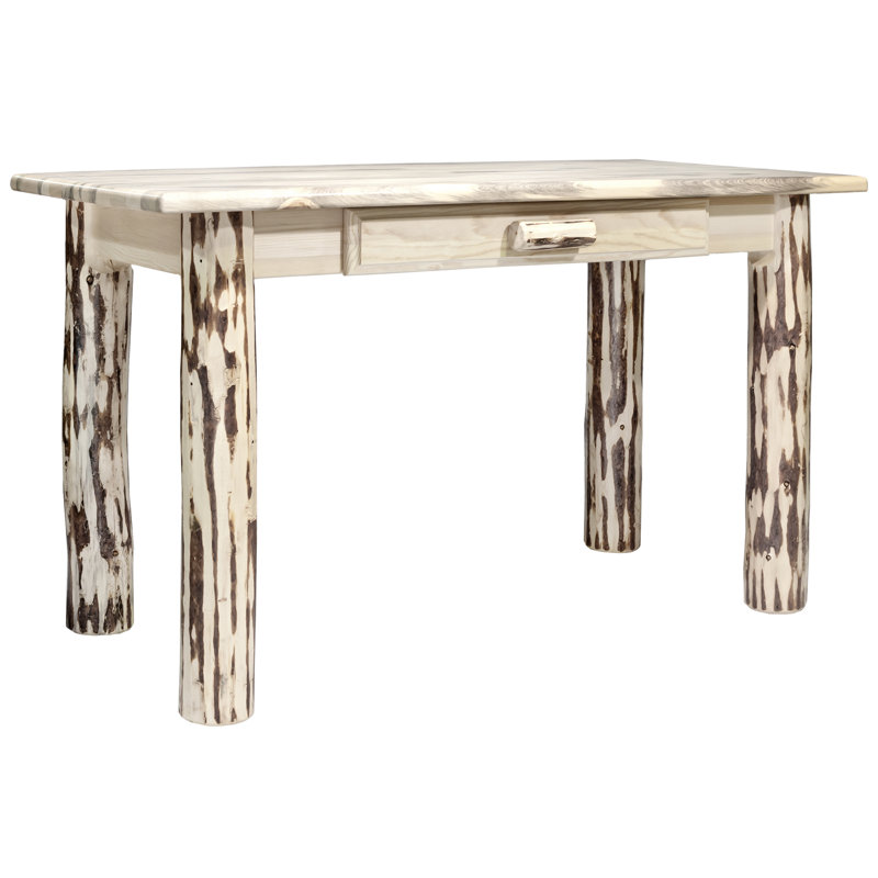 Rustic Pine 48" Writing Desk with Drawer, Ready to Finish