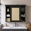 Armoire de rangement murale 35 po x 28 po avec porte miroir et armoire à pharmacie avec 6 tablettes ouvertes