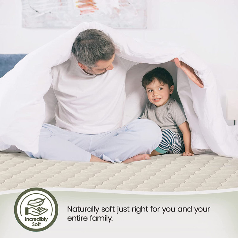  Fitted Mattress Protector, Queen, Ivory
