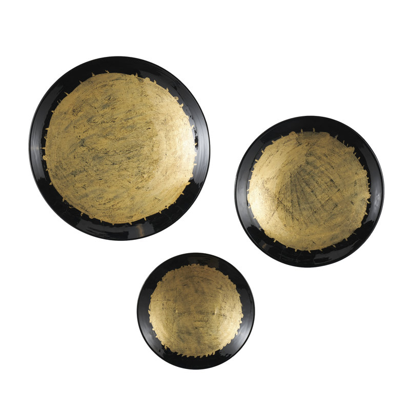 Truston Metal 3D Circular Disk Abstract Wall Decor, Gold