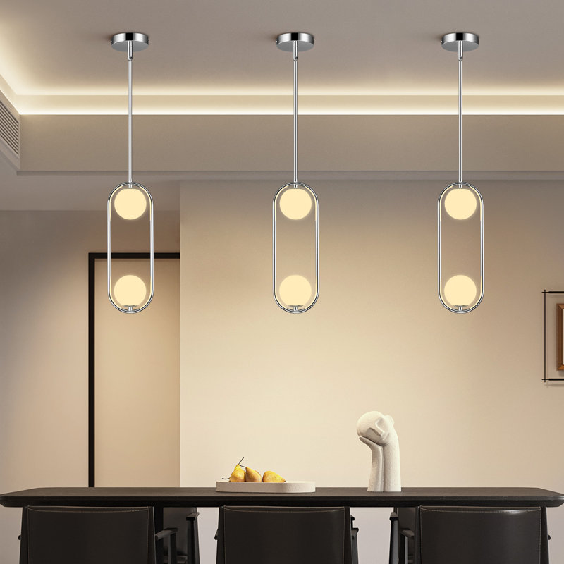 Luminaire suspendu Mid Mid Century, Chrome