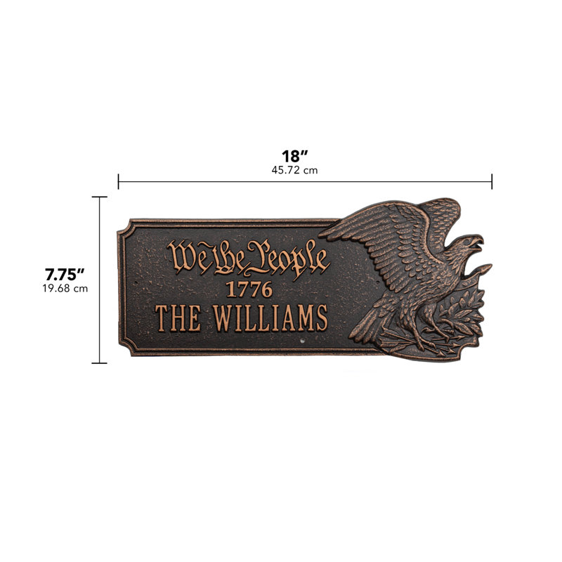 Plaque We We People 1776, mur standard 1 ligne