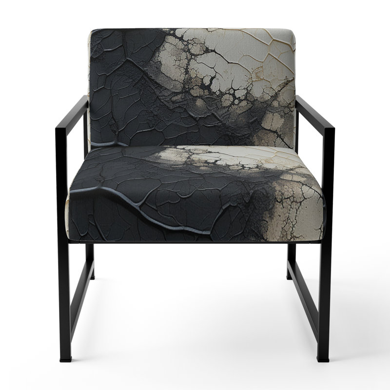 Abstract Split - Chaise d'appoint rembourrée abstraite, Noir