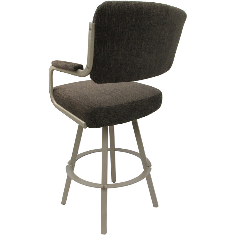 Cessna Swivel Upholstered Stool with Metal Frame, Beige, Sanora, Extra Tall (34" Seat Height)