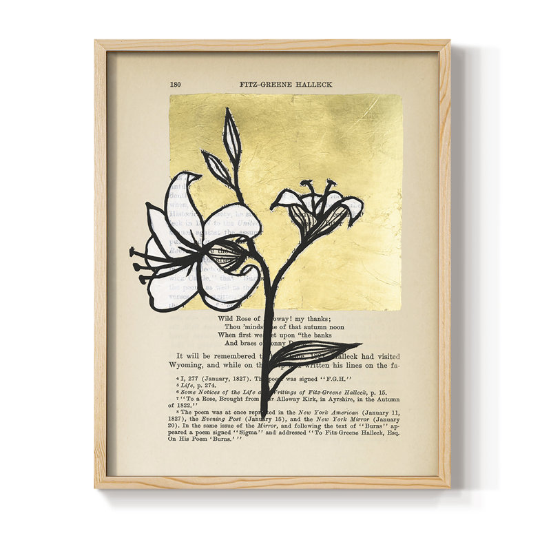 Floral Diary IV, reproduction encadrée - bois massif, H 11 po x l 9 po