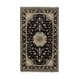 Hand-Knotted High-Quality Ivory and Multi-Colored-Colored-Colored Area Rug