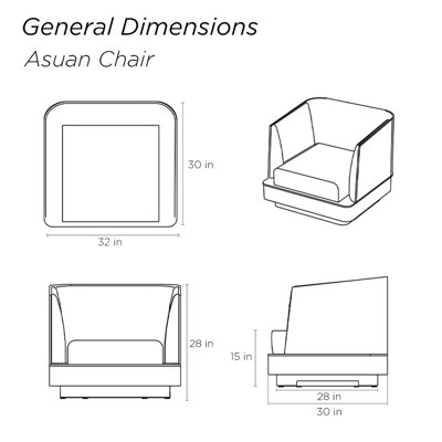 Fauteuil demi-tonneau Asuan