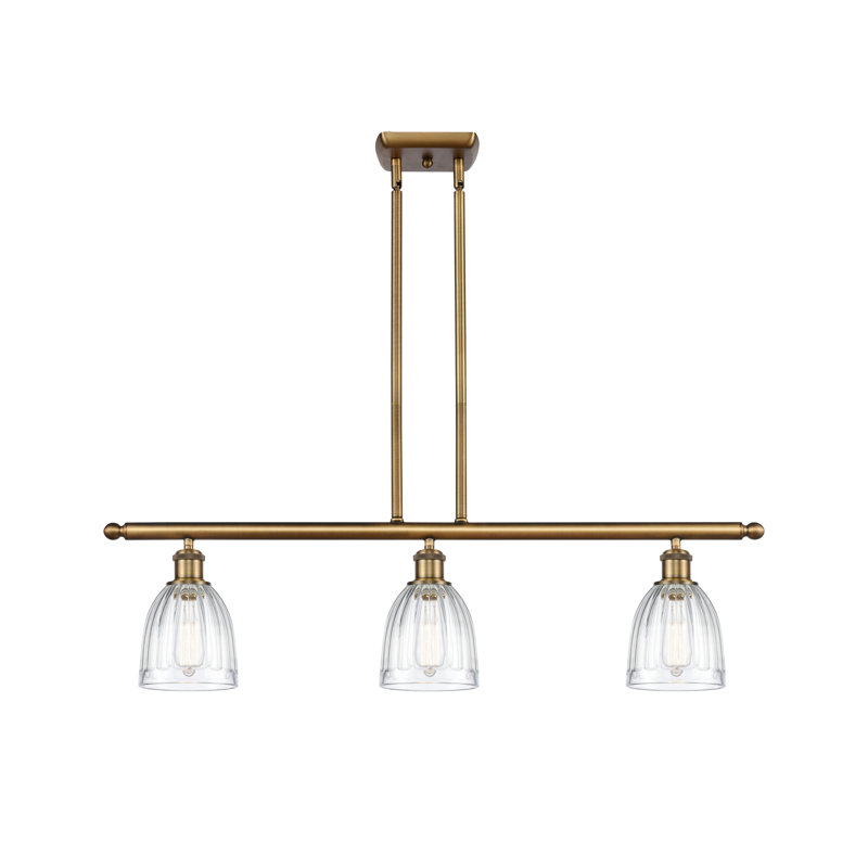 Dunder 3 - Light Kitchen Island Pendant, No Bulb Included, Brushed Brass