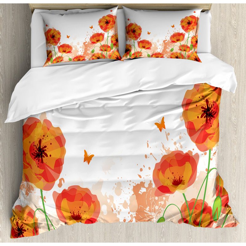 Cottage Americana Polyester Floral Duvet Cover