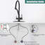 Dynamic Dual Handle Pull Out Sprayer Kitchen Faucet with Deckplate in Stainless Steel Matte Black