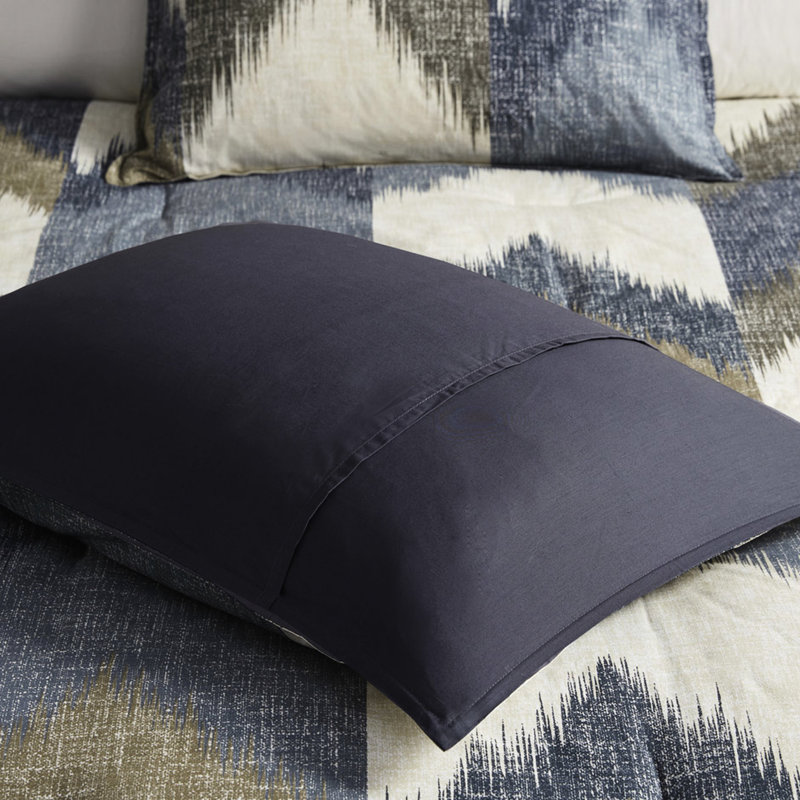 Édredon en coton bleu marine - taille double / grand, rembourré, imprimé, 2 taies décoratives assorties pour un petit voyage bleu marine, double / grand, imprimé, rembourrage, cachette paisible