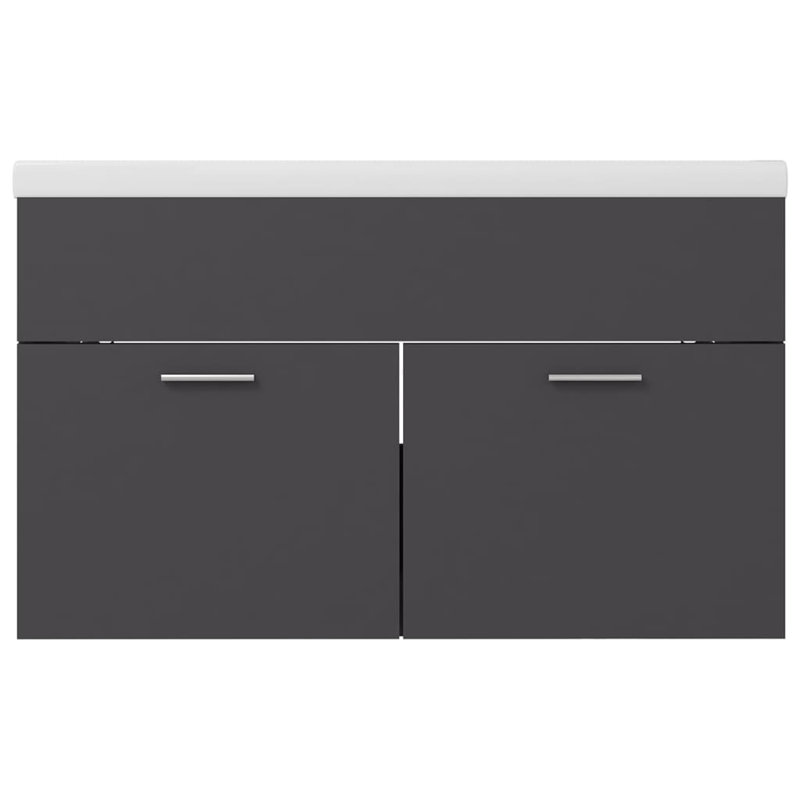 Saona Wall Hung Single Vanity Unit, Black, 800mm